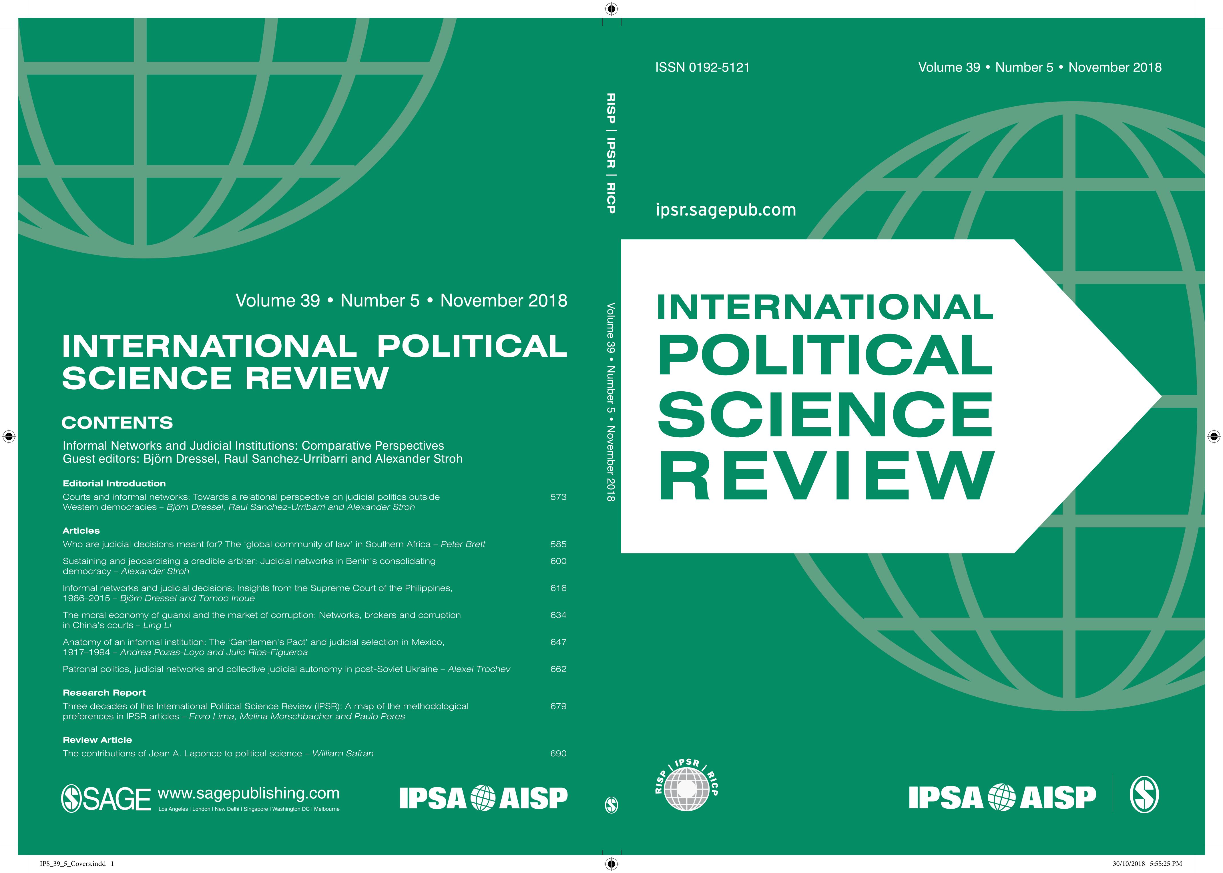 Cover der International Political Science Review (IPSR)